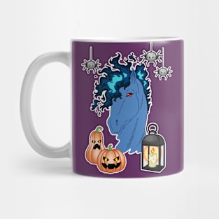 Dark blue fiery horse Mug